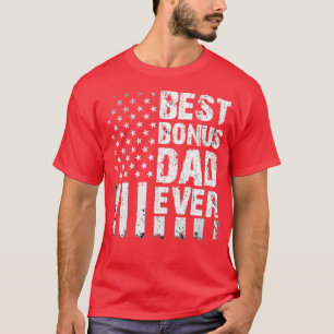 Mens Best Bonus Dad Ever American Flag T-Shirt