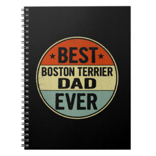 Mens Best Boston Terrier Dad Ever Retro Style Cool Notebook