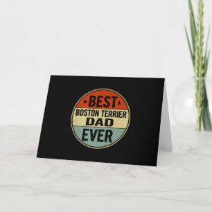 Mens Best Boston Terrier Dad Ever Retro Style Cool Thank You Card