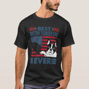 Mens Best Boston Terrier Dad Ever Vintage Dog T-Shirt