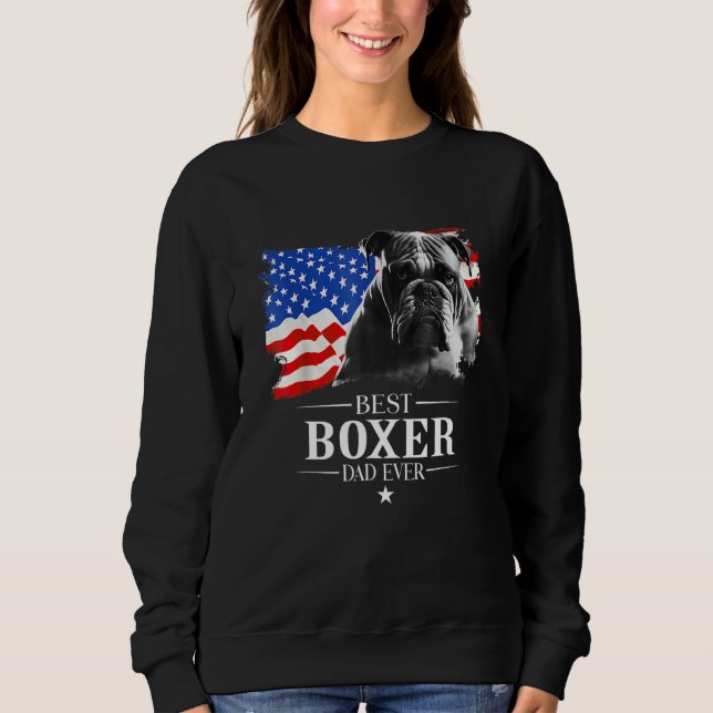 Mens Best Boxer Dad Ever American Flag Father s Da Sweatshirt (Front)