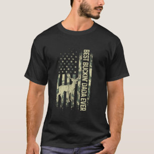 Mens Best Buckin Dada Ever Camo American Flag Fath T-Shirt
