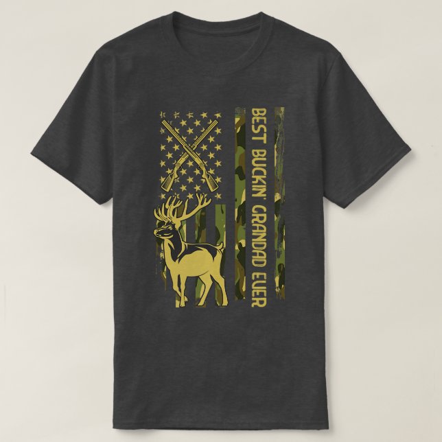 Mens Best Buckin GRANDAD Ever Deer Hunting Bucking T-Shirt (Design Front)
