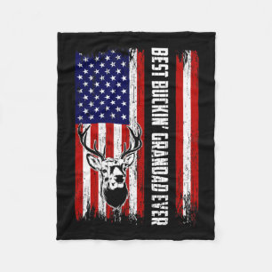 Mens Best Buckin Grandad Ever Shirt Deer Hunting B Fleece Blanket