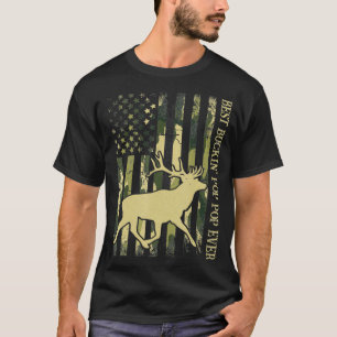 Mens Best Buckin' Pop Pop Ever Camo American Flag  T-Shirt