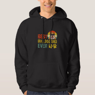 Mens Best Bulldog Dad Ever English Dog Owner Vinta Hoodie