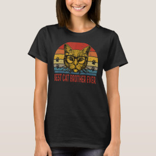 Mens Best Cat Brother Ever Vintage Cat Fathers D T-Shirt