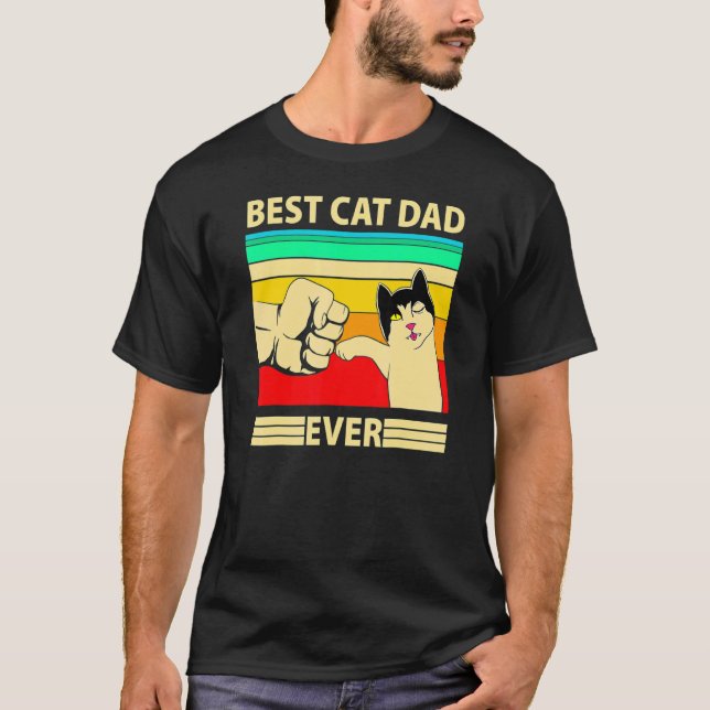 Mens Best Cat Dad Ever   Cat Daddy Father Day T-Shirt (Front)