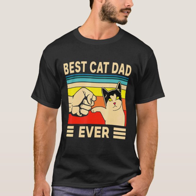 Mens Best Cat Dad Ever Cat Daddy Father S Day 1 T-Shirt (Front)