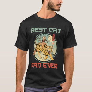 Mens Best Cat Dad Ever Japanese Sabertooth Catana T-Shirt