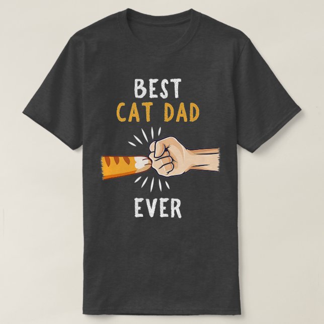 Mens Best Cat Dad Ever  Paw Fist Bump  T-Shirt (Design Front)