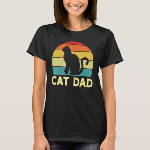 Mens Best Cat Dad Retro Father's Day  For Daddy Ca T-Shirt