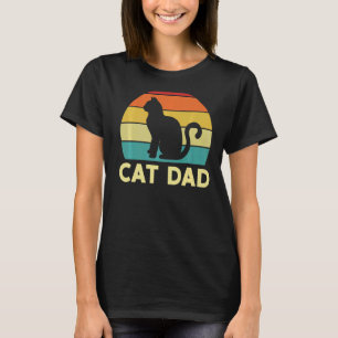 Mens Best Cat Dad Retro Father's Day  for Daddy Ca T-Shirt