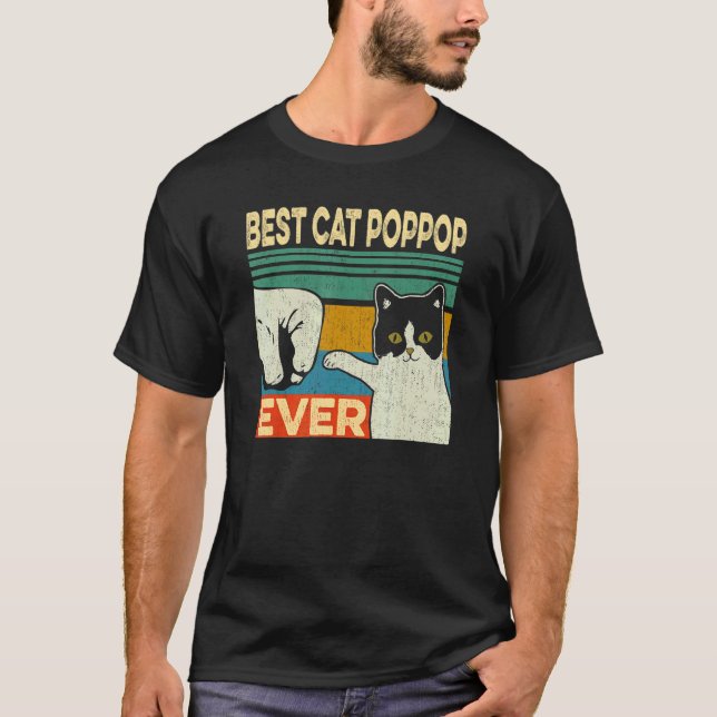 Mens Best Cat Poppop Ever   Cat Dad Fathers Day T-Shirt (Front)