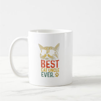 Mens Best Cat Uncle Ever Vintage Cat Lover Cool Su Coffee Mug