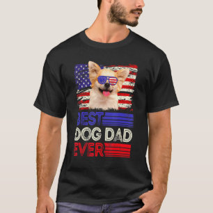 Mens Best Chihuahua Dad Ever American Flag Patriot T-Shirt