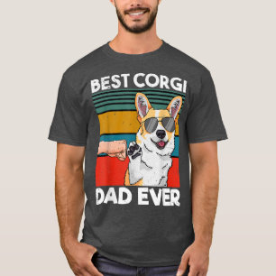 Mens Best Corgi Dad Ever Cute Dog Dad Vintage Dog T-Shirt