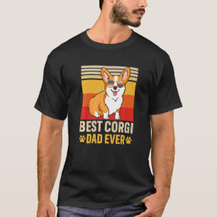 Mens Best Corgi Dad Ever Retro Vintage Dog T-Shirt
