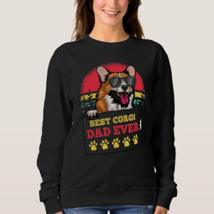 Mens Best Corgi Dad Ever Vintage Dog Sweatshirt