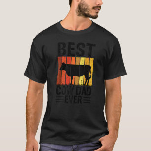 Mens Best Cow Dad Ever Cow Farm Farmer Retro Vinta T-Shirt