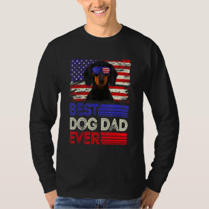 Mens Best Dachshund Dad Ever American Flag Patriot T-Shirt