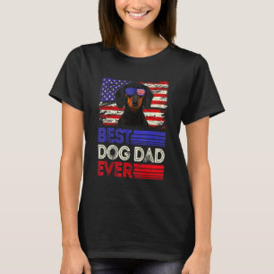 Mens Best Dachshund Dad Ever American Flag Patriot T-Shirt