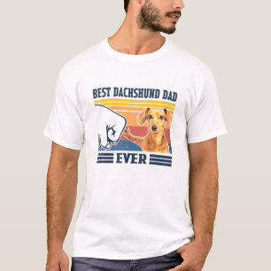 Mens Best Dachshund Dad Ever Gift Funny Dog Lover T-Shirt