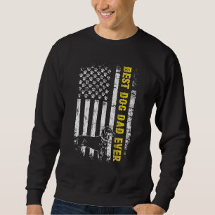 Mens Best Dachshund Dad Ever Usa Flag Dog Fathers  Sweatshirt
