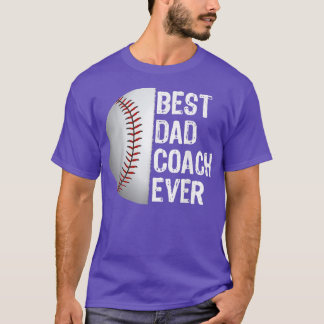 Mens Best Dad Baseball Coach Ever Funny Sport Love T-Shirt