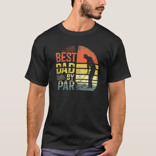 Mens Best Dad By Par  Disc Golf  For Men Father's  T-Shirt (Front)