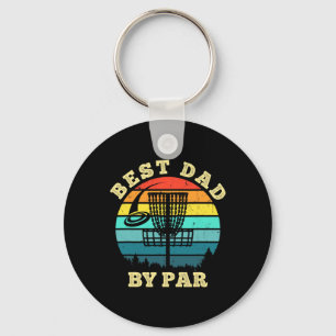 Mens Best Dad By Par Disc Golf Funny Frisbee Golfe Key Ring