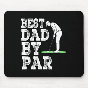 Mens Best Dad By Par Disc Golf Golfer American Fla Mouse Pad