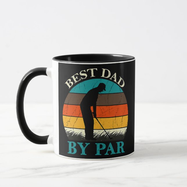 Mens Best Dad By Par Funny Golf Gift For Men Mug (Left)