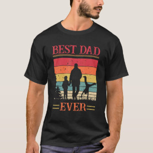 Mens Best Dad Ever 2 Kids Retro Vintage Father' T-Shirt