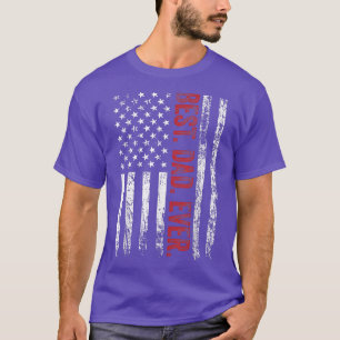 Mens Best Dad Ever American US Flag Patriotic Fath T-Shirt