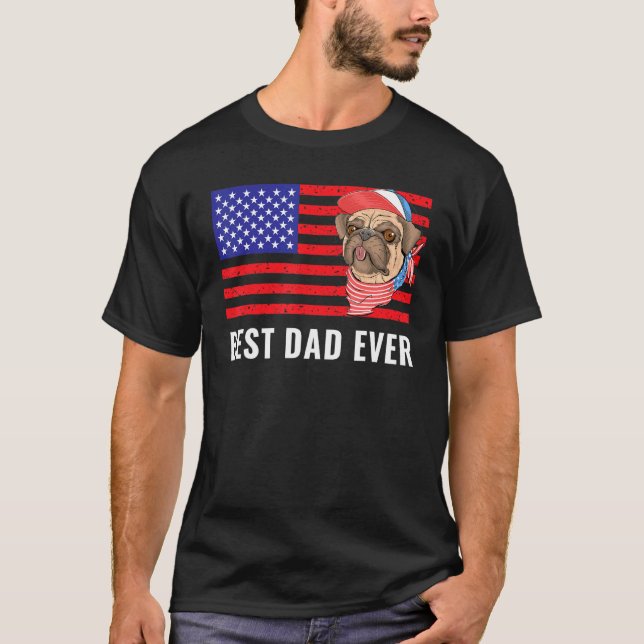 Mens Best Dad Ever Us American Flag Awesome Dads F T-Shirt (Front)