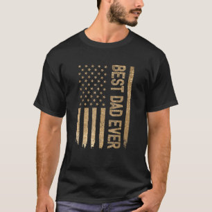 Mens Best Dad Ever Us American Flag Camo Father's T-Shirt