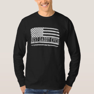Mens Best Daddy Ever American Flag Patriotic Dad T-Shirt