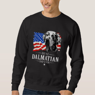 Mens Best Dalmatian Dad Ever American Flag Father  Sweatshirt