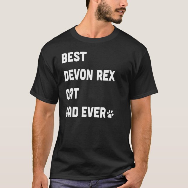 Mens Best Devon Rex Cat Dad   Cat   T-Shirt (Front)