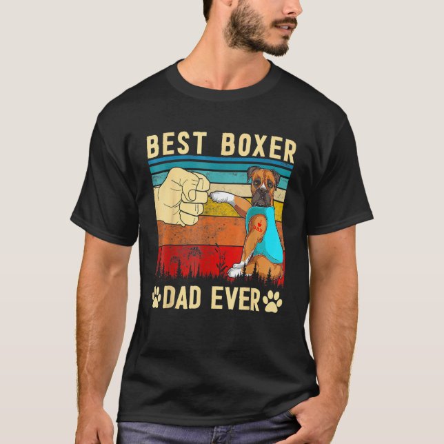 Mens Best Dog Dad Ever Boxer Puppy  Fathers Day Do T-Shirt (Front)