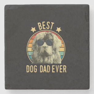 Mens Best Dog Dad Ever Newfoundland Fars Day Stone Coaster