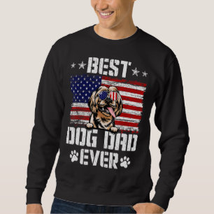 Mens Best Dog Dad Ever Shih Tzu American Flag 4th Sweatshirt