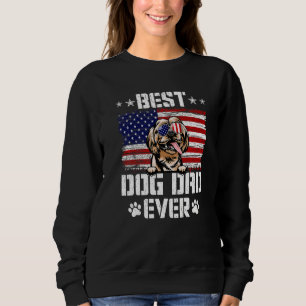 Mens Best Dog Dad Ever Shih Tzu American Flag 4th Sweatshirt