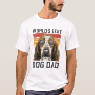 Mens Best Dog Dad Vintage Basset Hound T-Shirt