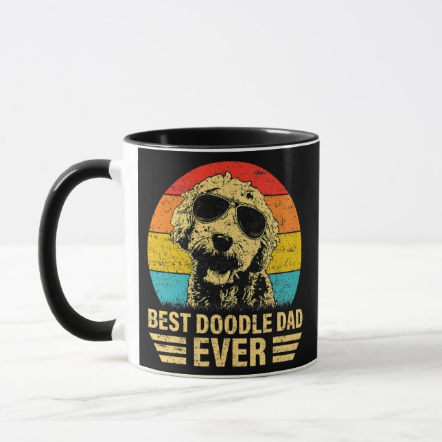 Mens Best Doodle Grandpa Ever Vintage Mug (Left)