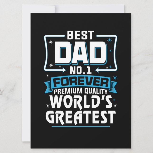 Men's Best Father Dad World's Greatest No.1 Card (Front)