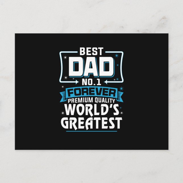 Men's Best Father Dad World's Greatest No.1 Postcard (Front)