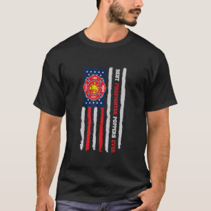 Mens Best Firefighter Poppers Ever Us Flag Fireman T-Shirt