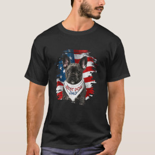 Mens Best French Bulldog Dad Ever American Flag Do T-Shirt